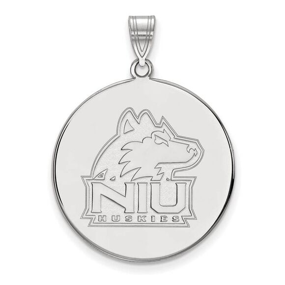 Sterling Silver Northern Illinois U. XL Logo Disc Pendant - Picture 1 of 3